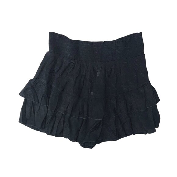 Halara Tiered Smocked Waist Casual Flowy Shorts Sz Large Womens Black - Picture 2 of 4